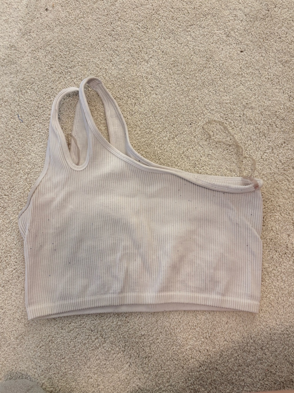 American Eagle Outfitters Ribbed Crop Tank Top in White